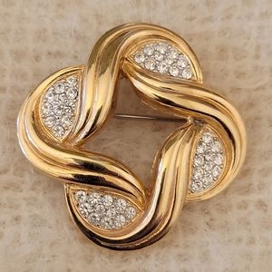 Vintage Brooch with Rhinestones